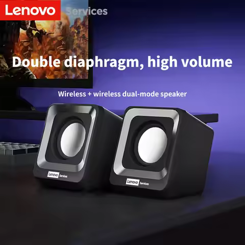 Lenovo Wired Mini Multimedia Computer Speakers Desktop Laptop Subwoofer Speaker Small Deep Bass Spea