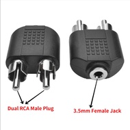 1pcs 3.5mm Audio Adapter 3.5mm AUX Female To 2 RCA Male Audio Stereo Jack Headphones Splitter Connector Universal Jack Headphones Socket