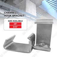 (1pc) GI C Channel Hook Bracket 3/8" 5/16" L-Shaped Galvanized Purlin M5 M6 Durable Hook Vanitation 
