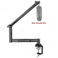 Adjustable Microphone Stand with Extended Riser & Cable Management Desktop Low Profile Microphone Bo