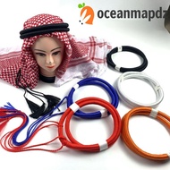 OCEANMAPDZ Arab Head Scarf Rope, Unique Traditional Arabian Headband, Agal Muslim Keffiyeh Black Lig