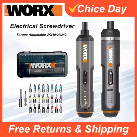 Worx 30 Bit Sets Power Tools WX242 Electrical Screwdriver Sets Smart Cordless drill Screwdrivers USB