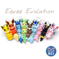 GANTUNGAN Eevee Evolution Keychain Eevee Articulation Figure, Vaporeon, Jolteon, Flareon, Espeon, Um