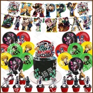 SQ2 Demon Slayer Kimetsu no Yaiba Infinity Castle birthday party decoration banner cake topper ballo