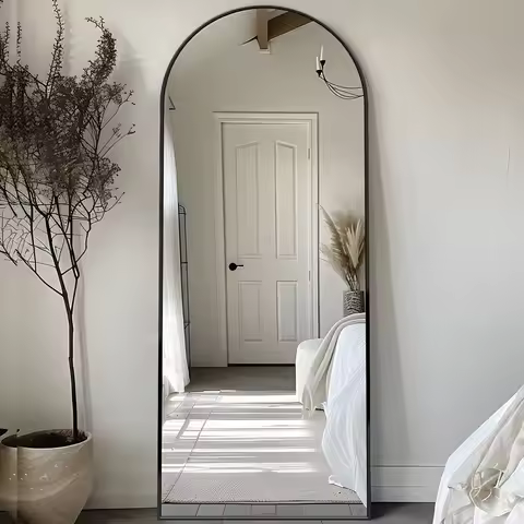 Arch Floor Mirror, 58"x18" Full Length Mirror - Freestanding Full Body Mirror with Stand for Bedroom