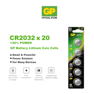 GP Lithium Coin Cells Battery CR2032 [ Card of 5s x20 ] (5004LC AWI L14 EA2032C BR2332 LF1/2V LM2032