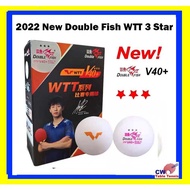 Double Fish WTT 3Star Table Tennis Ball (WTT Official Ball) Double Fish 3-Star Ping Pong BOLA Balls