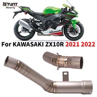 For Kawasaki Ninja Zx-10R Zx10R Zx 10R 2021 - 2024 Motorcycle Exhaust Titanium alloy Mid Pipe Escap