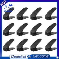 12-Count Adjustable Shoe Organizer, 4-Level Compact Shoe Rack, Space Saving 50% Design