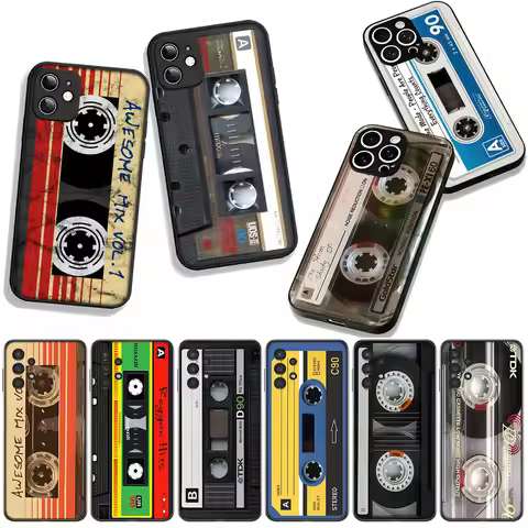 Phone Cover Retro Cassette Tape Coque for Apple iPhone 17 11 16 Pro XS Max XR 6 7 8 Plus + 16E SE 20