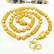 916 gold necklace men's gold necklace round bead chain new domineering necklace