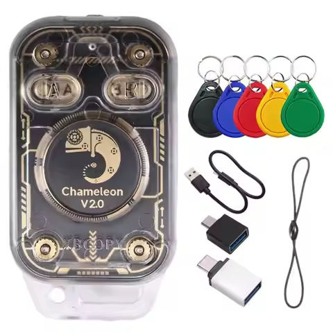 DIGIT-Chameleon Ultra V2.0 RFID Smart Chip Reader Emulator+ 5XUID Keychain NFC Duplicator 125K 13.56