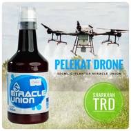 Botol 500ml MIRACLE UNION G-Planter Pelekat Penyerak Penembus &amp; Pengawal Serakan Untuk Semburan Drone Pertanian.