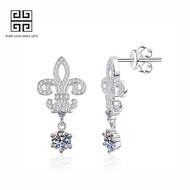 PULIAN | Iris Crown Moissanite Diamond Stud Earrings 1ct