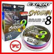 Expert Graphite Shogun 8 Braid X PE Braided Line Tali Pancing 300m Multicolor X8 8X Fishing Line Bra