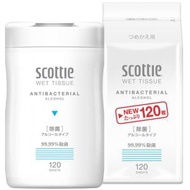 CRECiA - Scottle 99%除菌抽取式桶裝濕紙巾 120枚 + 補充裝 120枚*【套裝】- 70150/70174 (含酒精)(平行進口)