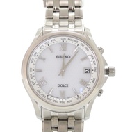 Like New Seiko Dolce & Exceline SADZ201 7B27-0AD0 Titanium White Solar Radio-Controlled Watch White