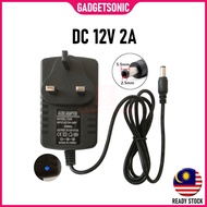 ♂❍❀AC TO DC 12V 2A Power Adapter 12V2A UK Switching Power Supply Malaysia Plug Adaptor Charger
