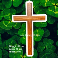 KAYU Teak Wood Christian Wall Cross Without Corpus 120 cm