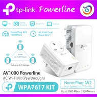 TP-Link TL-WPA7617 KIT AV1000 Gigabit Passthrough Powerline AC Wi-Fi Kit Powerline Ethernet Adapter