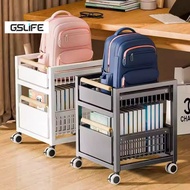 GSlife Mobile Small Cart with Wheel 1/2/3 Tier Pull-out Basket RackBackpack Rack Storage Rack Under 