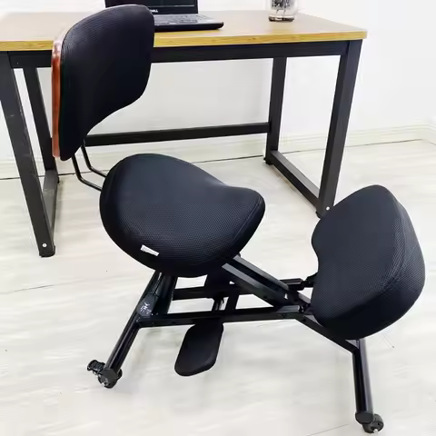 Ergonomic Kneeling Chair Adjustable Backrest Computer Chair Saddle Chair Sitting Position Correction