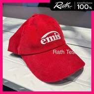 หมวกลูกฟูก Emis Corduroy New Logo Ball Cap สี แดง ของแท้ 100% พร้อมส่ง