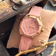 [Original] Alexandre Christie 9601BFRRGPN Multifunction Women Watch with Pink Silicone Strap
