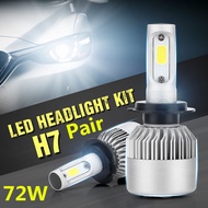 Car Headlight Bulb C8 LED White Ice Blue H7 1 Pair 2pc Kit H7 C8 72W 7200LM