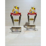 custom trophy plakat akrilik/plakat billiard/billiard tebal 8mm uk