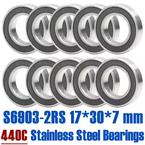 S6903RS Bearing 17*30*7 mm ABEC-3 ( 10 PCS ) 440C Stainless Steel S 6903RS Ball Bearings 6903 Stainl
