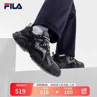 FILA 斐乐官方FLUID 4男鞋复古运动鞋猫爪鞋4代休闲鞋 烟灰/黑-QA 42