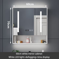 MOONLIGHT- Bathroom Mirror Cabinet with Storage Wall-mounted Living Room Mirror Bathroom Vanity Mirror Waterproof 3-color LED Backlight + Mirror Light Beauty Cabinet Wall-mounted Smart Defogging Mirror Smart Cabinet