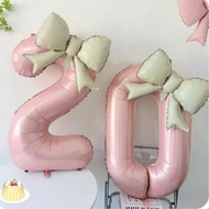 NUMBERED BOW BALL (1 PC) - NUMBER INCLUDED BOW - NUMBER BALLOON 70CM -