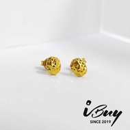 IBUY 916 Gold DIAMOND CUT OVAL EARSTUD 22K (916)
