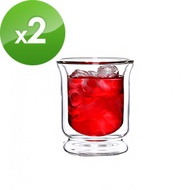 [EILONG EILONG] Double-Layer Glass Whiskey (200ml * 2pcs) Water Cup Tea Wine Afternoon T