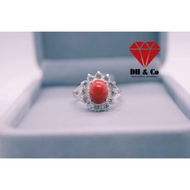 Cincin Permata Marjan Merah India Asli Design Wanita Silver 925