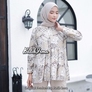 BLOUSE BATIK ATASAN WANITA LENGAN PANJANG KANCING DEPAN BLOUSE BATIK