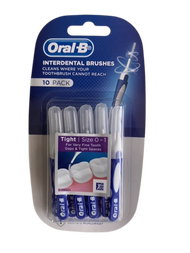 Oral-B Interdental Brushes 10pcs/pack แปรงซอกฟัน10ชิ้น/แพค(ด้ามตรงขนทรงกรวย)Exp: 22/11/2028