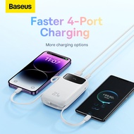 Baseus Double Cable Power Bank 20000mAh/10000mAh Digital Display 20W PD 4 Ports Fast Charging Built 
