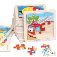 Kids Early Learning Wooden Montessori Jigsaw Puzzles Toy (9Pcs)