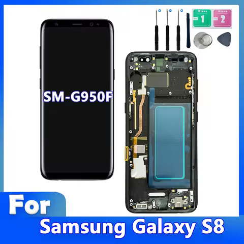100% Tests Display For Samsung Galaxy S8 LCD Digitizer Touch Screen For Samsung Galaxy S8 G950 SM-G9