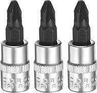 QUARKZMAN PZ2 Bits Socket 1/4 Inch Square Drive Phillips Extension Impact Bit Power Nut Drive Set S2