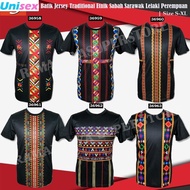 2025 New Summer Baju Batik Jersey Traditional Etnik Sabah Sarawak Lelaki Perempuan Loose Jersey