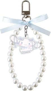 Tees Factory SR-5546731CR Sanrio Characters Ribbon Pearl Keychain Ballet Core Cinnamon Roll H4.8 x W