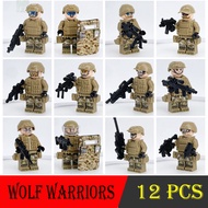 12Pcs Legoinของเล่นกองทัพทหารของเล่นหุ่นขนาดเล็กกองกำลังพิเศษบล็อกตัวต่อSWATของขวัญ