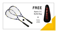 2 x Apacs Sportshorizon 180 SH Squash Racket Free 1pc Apacs Bag &amp; Dunlop Squash Ball