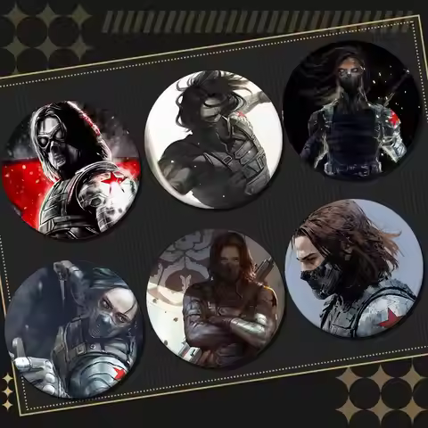 Bucky Barnes Winter Soldier Badges Pins Lapel Pins Hat Pins Brooches Gifts Decor Backpacks