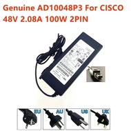 Genuine 48V 2.08A 2PIN AC DC Adapter Power Supply 100W AD10048P3 For CISCO ASA 5505 WLC2106 ASA5505 