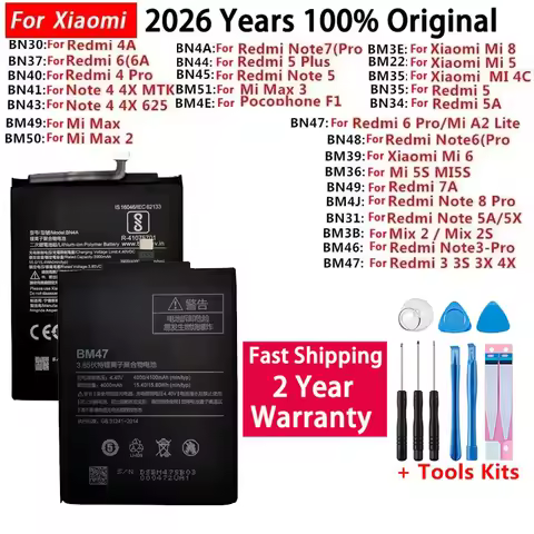 2026 100% Original For Xiaomi Redmi Hongmi Note Mi Mix 2 A2 3 3S 4 4A 4C 4X 5 5A 5X 5S 6 6A 6X 7 8 M